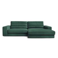 Žalios spalvos kampinė sofa iš velveto (su dešiniuoju kampu/su gultu) Sierra – Bobochic Paris
