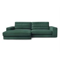 Žalios spalvos kampinė sofa iš velveto (su kairiuoju kampu/su gultu) Sierra – Bobochic Paris