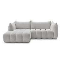 Šviesiai pilkos spalvos kampinė sofa iš boucle (su kairiuoju kampu/su gultu) Azra – Bobochic Paris