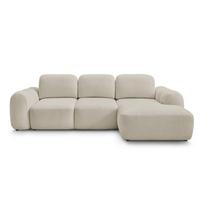 Smėlio spalvos sulankstoma/su sandėliavimo vieta kampinė sofa iš boucle (su dešiniuoju kampu/su gultu) Montaigne – Bobochic Paris