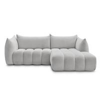 Šviesiai pilkos spalvos kampinė sofa iš boucle (su dešiniuoju kampu/su gultu) Azra – Bobochic Paris
