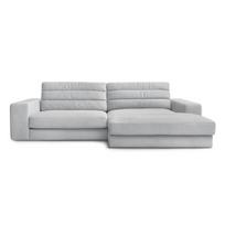 Šviesiai pilkos spalvos kampinė sofa iš velveto (su dešiniuoju kampu/su gultu) Sierra – Bobochic Paris