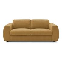 Garstyčių spalvos sofa miegojimui/sulankstoma iš šenilinio audinio 220 cm Hugo – Bobochic Paris