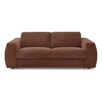 Oranžinės spalvos sofa miegojimui/sulankstoma iš kordinio velveto 220 cm Hugo – Bobochic Paris