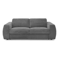 Tamsiai pilkos spalvos sofa miegojimui/sulankstoma iš kordinio velveto 220 cm Hugo – Bobochic Paris