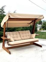 Sodo supynės Kalune Design Sia 2400 – Medinės rudos, 236x175x190