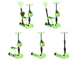 Vaikiškas balansinis paspirtukas su stūmimo rankena Scooter 5in1, žalias