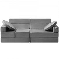 Modulinė vaikų sofa, 15 dalių putplasčio žaidimų sofa, veliūras, miegamojo baldai