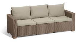 Trivietė sodo sofa California 3 Seater Sofa, smėlio spalvos, Ruda