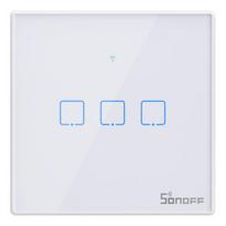 Jutiklinis šviesos jungiklis WiFi + RF 433 Sonoff T2 EU TX (3 kanalų)