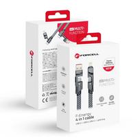 USB krovimo laidas FORCELL F-ENERGY C241 4in1 Type C / USB A to Type C / Lightning QC PD 3A 60W 1m