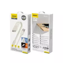 USB laidas Dudao L7SE 3in1 USB-A - 2x USB-C / Lightning 66W - Smėlio spalvos - 1.2M