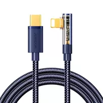 USB laidas kampinis Joyroom Gaming Cable S-CL020A6 Lightning (angled) / USB-C (straight) 20W - 1.2m - Mėlynas