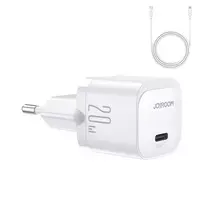 Įkroviklis Joyroom JR-TCF02 USB C 20W PD su USB C - Lightning laidu - Baltas