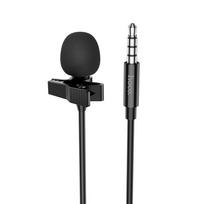 Laidinis mikrofonas skirtas telefonui HOCO L14 Lavalier - Jack 3.5mm - 2m - Juodas