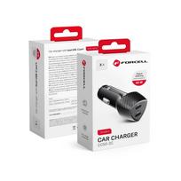 Auto įkroviklis Forcell Carbon Type C 3.0 PD20W / Type C 3.0 PD20W CC50-2C (Total 40W) - Juodas