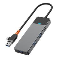 Adapteris WiWU HUB A431C 4in1 USB A/C socket to USB3.0x3+USB-Cx1