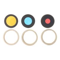 Kameros stikliukas su rėmu skirtas iPhone 14 Pro, 14 Pro Max – Gold – 3 vnt komplektas