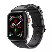 Apyrankė DUX DUCIS YA Genuine Leather Strap skirta Apple Watch 42/44/45/49mm – Black
