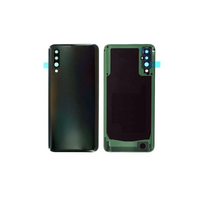 Galinis baterijos dangtelis, stiklas skirtas Samsung A50 - su kameros stikliuku (OEM)