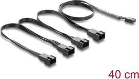 Delock Lüfterkabel Splitter 1 x 4 Pin PWM Buchse zu 4 x 4 Pin PWM Stecker schwarz – 40 cm Länge mit 20 cm Abzweigen (84540)