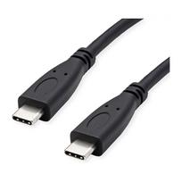 ROLINE RM USB 3.2 Gen 2 Kabel, C-C, ST/ST, 4K UHD-1, 10Gbit/s, Emark, 100W, schwarz, 0,5 m