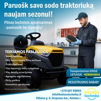 Techninis aptarnavimas (1 cilindro traktoriukams)