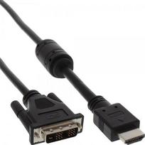 InLine HDMI-DVI Cable, 19-Pin Male / 18+1 Male with Ferrite Choke, Black, 1.8m