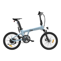 Folding electric bicycle ADO A20S AIR with front suspension, blue