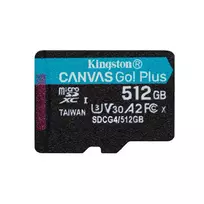 KINGSTON 512GB microSDXC Canvas Go Plus Gen4 memory card, 200MB/s, A2, U3, V30 + adapter