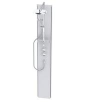 Dušo panelis su termostatu ir dušo sistema Showerama Comfort, baltas/chromuotas