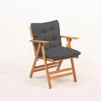 Lauko kėdė Myl04 antracito spalvos, klasikinė ruda mediena, Tool, MYL04 - Antratsiit, 45x89x43 cm, Must