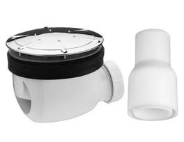 Dušo padėklo sifonas Twisto, d = 90 × 40 mm, 32 l/min, plastikas, baltas/chromuotas
