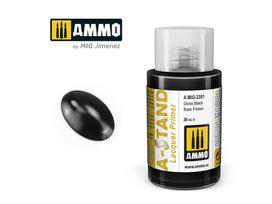 AMMO MIG - A-Stand gruntas Gloss Black Base Primer, 30 ml, 2351