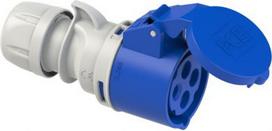 CEE connector 4x16A (3P+PE) 9h IP44 blue 214-9 | 9003399136702