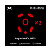 X-Raypad Obsidian Mouse Feet | Red, x2, Logitech G304 & G305