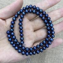 1String, Black Natural Freshwater Pearls, Handmade Near Round Pearl Beads for Jewelry Making DIY Crafts (Beads 7-8mm, Length 36cm) 1String/7-8mm-36cm juoda