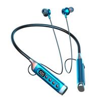 „Bluetooth“ ausinės su kaklu, sportinės vyrų ir moterų balso keitimo karaoke muzikos kortelė mėlyna