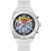 GUESS Poseidon Daugiaspalvis Nerūdijančio Plieno Silikoninis Vyriškas Kvarcinis GW0425G4 balta