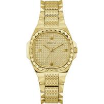 GUESS Rebellious Gold Nerūdijančio plieno Moteriškas kvarcinis laikrodis GW0601L1 auksas