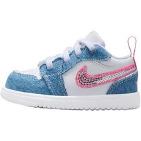 Air Jordan 1 Low ALT SE TD HQ2002-400 Mažylių džinsiniai blizgučių įsispiriami laisvalaikio kedai 23.5