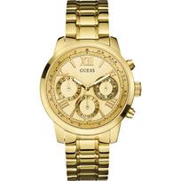 GUESS Sunrise Gold nerūdijančio plieno moteriškas kvarcinis laikrodis W0330L1 auksas