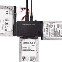 Kietojo disko adapterio reikmenys Kabelio disko adapteris USB3.0 Viskas viename SATA/IDE atkūrimo keitiklis Hard disk adapter juoda
