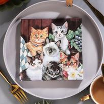 20Pcs/Bag Napkins Paper Cats Decoupage Napkin Paper Tissue for Xmas Wedding Decor Party Table Supplies Wholesale