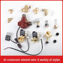 Bebalsis oro kompresoriaus priedų rinkinys be alyvos: Atbulinis vožtuvas, Šerdis, Dvigalvis solenoidas, Žarna su ritės laikikliu, Alkūnė Single Air Relief Valve Plastic Nut