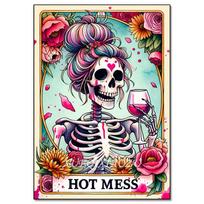DIY Diamond Art Painting Skeleton Ladies Mosaic Cross Stitch Set Art Flower Gemstone Inlay DIY Gift Decoration Painting 30x40cm Round