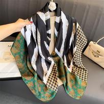 110x110 cm moteriškas šilko kvadratinis šalikas Hijab Moteriškas spausdinimas Moteriška skara Apvynioja Foulard galvos juostos Bufanda Didelė Bandana Prabangus One Size