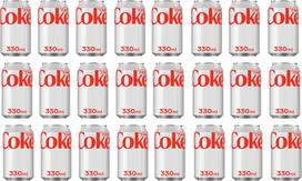 Coca-Cola Diet UK soft drink, 330 ml, 24-pack