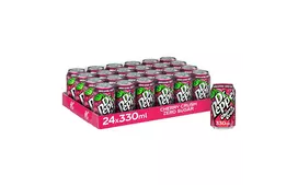 Dr Pepper Cherry Crush Zero Sugar soft drink, 330 ml, 24-pack