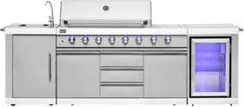 Mustang Amethyst gas barbecue / summer kitchen, 6 + 2 burners (300506)